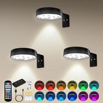 CkeyiN Wall Lights, 3 Pack LED Wall with Remote & Charging Station, 13 RGB Dimmable Battery Operated Wall Lamp, 4 Brightness Magnetic Wall Sconce for Mural Stairs Living Room Bedroom