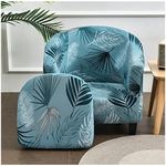 Club Chair Cover 2 Piece Tub Chair Slipcover Armchair Covers Soft Printed Round Barrel Chair Covers Couch Covers with Elastic Bottom for Bar Counter Living Room (Color : #15)