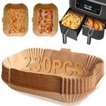 ENGHEK 230PC Air Fryer Liners, Upgraded Air Fryer Liners Disposable, Air Fryer Accessories with Curved Handle Compatible with Ninja AF300UK AF400UK, Salter, Tower, Keplin, Other Dual Zone Air Fryer