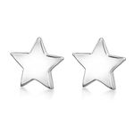 Tuscany Silver Women's 925 Sterling Silver Polished Star Stud Earrings