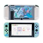 GeekShare Protective Case Slim Cover Case Compatible with Nintendo Switch Only - Shock-Absorption and Anti-Scratch Cover Skin for Switch - Shark Party (Clear)