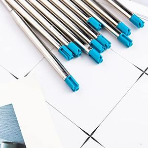 6 pack - TikiPen BLUE Parker Compatible Ballpoint Pen Refills. Smooth Writing German Ink and 1mm Medium Tip… (Parker 6, Blue)