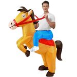 Amlisia Inflatable Horse Costume Adults, Inflatable Cowboy Riding Horse Costume Blow up Costume for Men Women Halloween