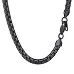 PROSTEEL Mens Necklace Box Chain 18Inch 6MM Stainless Steel Black Jewelry Collar