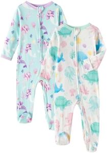 GUISBY Baby Footed Pajamas Cotton Zipper Sleeper, NB