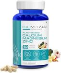 BIOVITALIA ORGANICS Calcium Magnesium Zinc Capsules With Vitamin D3, B12 & K, Dietary Supplement For Men & Women For Muscle Growth, Bone Health & Joint Support, Immunity Booster - 60 Veg Capsules