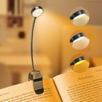 KTEBO Rechargeable Book Reading Light Lamp, LED Book Light for Reading in Bed - Eye Caring Adjustable Brightness 3 Color Temperatures 20+ Hours Runtime, TYPE-C Clip on Book Light, Gift for Book Lovers