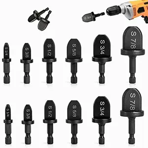 12Pcs HVAC Repair Kit, Air Conditioner Tube Expander Swaging Tool, Manual Pipe Swage Tool with Expander Boring Drill Bits for Soft Copper Tubing 1/4'' to 7/8''