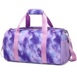 Gym Duffel Bag for Girls Weekender Overnight Bag with Wet Pocket Shoes Compartment Sports Dance Bag for Kids Teens Travel Duffle