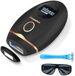 Aimanfun Laser Hair Removal Device 999900 Flashes 5 Energy Levels 10.5J Max with 1 Smaller Attachments - IPL Hair Removal Machine at Home Black