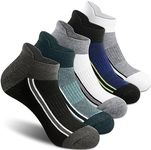 Gonii Men's Running Athletic Ankle Socks - Thick Cushioned Low Cut Socks (5 Pairs)