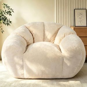 Adult Bean Bag Chair with Shell Back Support, Premium Read Work Relax Sofa