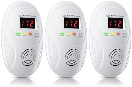 Carbon Monoxide Detectors and Natural Gas Detector, Carbon Monoxide Detectors Plug in, Gas Leak Detector with Dual Sensors - Natural, Propane, Co Leak Detection for Home, RV Essentials, White, 3Pcs