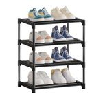 NIAWECAN Shoe Rack, 4 Tier Small Shoe Rack, Shoe Storage Rack, Sturdy Shoe Stand, Kids Toddler Adult Shoe Storage Organiser Shelf for Closet Entryway Hallway Bedroom, Space Saving