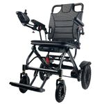 ByteTecpeak D04 Foldable Electric Wheelchair with Powerful 500W Motor, 10Ah Removable Battery, 20km Range, 150kg Capacity, Lightweight Carbon Aluminium Powerchair–Travel & Airline Approved