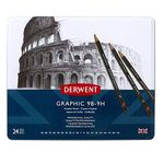 Derwent 34202 Graphic Pencils, Metal Tin, 24 Count