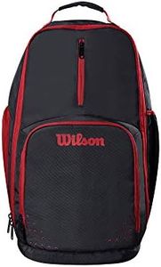 Wilson WTB18419RD Mochila de Baloncesto Evolution Incluye Compartimento para Calzado, Unisex-Adult, Negro/Rojo, Uni
