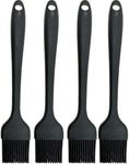Pastry Brush-Silicone Basting Brush for Cooking,Heat Resistant Food Brush for BBQ,Food Grade Silicone Brush for Grill Baking/Spreading Marinade/Sauce/Oil/Egg/Kitchen Brushes for Cooking(4 Pc,Black)