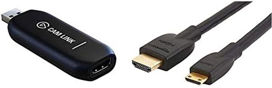 Elgato Cam Link 4K- Diffusion en Direct et Enregistrement par Reflex, Capture HDMI Compact, USB3.0 & Amazon Basics Câble Mini HDMI vers HDMI 2.0 Haut débit 1,83 m