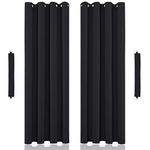 John Aird Eyelet Thermal Energy Saving Blackout Curtains Inc Tie Backs (Black, 229cm Width x 137cm Drop (90"x 54")