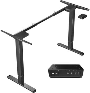 VIVO Electric Dual Motor Standing Desk Frame for 104cm to 208cm Table Tops, Frame Only, Ergonomic Standing Height Adjustable Base with Push Button Memory Controller, Black, DESK-V122EB