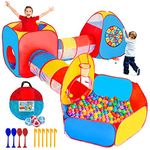 Kids Play Tent, 5 in 1 Pop Up Play Tunnel for Kid Toddler, Ball Pits Kid Tent Indoor Outdoor，Toys for 1 2 3 4 5 6Year Old Boys Girls, Birthday Party, LEAMBE