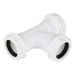 Merriway BH02911 Waste Compression Tee Connector, 32mm , White