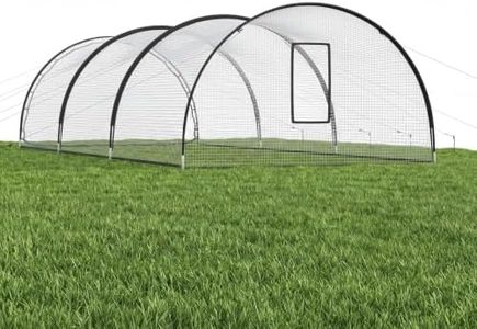 Garvee 30 x 12 ft Baseball Batting Cage,Portable Net Batting Cages for Baseball and Softball,Baseball Pop Up Cage with Pitching Machine Hole and Detachable Door,White