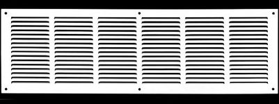 30 x 10 Return Grille - Easy Air Flow - Flat Stamped Face [White]