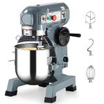Towallmark Commercial Food Mixer 15QT 600W, Commercial Mixer 3 Speeds Adjustable 130/233/415RPM Heavy Duty 110V with Stainless Steel Bowl Stand Mixer for Bakeries Restaurant