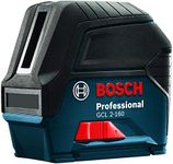 BOSCH GCL 2-160 65 Ft Self-Leveling Cross-Line Laser with Plumb Points, Includes Magnetic Rotating Mount, Ceiling Grid Clip, Laser Target Plate, 3 AA Batteries, & Hard Carrying Case