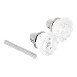 Prime-Line E 28314 Mortise Style Fluted Glass Door Knobs - Perfect for Replacing Broken Antique Lock Sets on Interior Doors, Features 2 in. Outside Diameter Knobs, Chrome Plated (Single Pack)