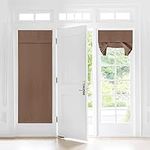 NICETOWN Kitchen Door Curtain -Trica Self Adhesive French Door Curtain Blackout Window Curtains for Cafe Picture Thermal Insulated Tie Up Shade for Living Room Bedroom, 30"W x 72"L, Cappuccino, 1 PC