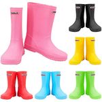 Zorax - UK6 Kids - EU24 - Pink Girls Boys Waterproof Non-Slip Kids Motorbike Rain Boots Kids Rain Shoes Wellies Unisex Children Wellington Boots