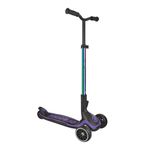 Globber Ultimum 3 Wheel Scooter with Patented Steering System, Adjustable Height, Robust, Extra Wide Deck and Wheels, Folding Scooter For Boys and Girls 5+ to Adult - 2 Year Warranty (Neochrome)