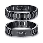 VNOX To My Dad Bracelet Dad Jewelry Gifts for Dad Daddy Father form Daughter Son for Father Day Birthday Day Masculine Width Band Stainless Steel Link Bracelet