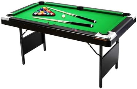 6FT Family-Friendly Foldable Billiard Table Set - Includes Balls, Cues, Chalks, Brush - Green