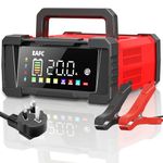 EAFC 20Amp 12V/24V Smart Car Battery Charger & Maintainer – Automatic Lead-Acid & LiFePO4 Battery Charger for Car, Motorcycle, Truck, Boat, Lawn Mower with LCD Display, Trickle Charge & Repair Mode