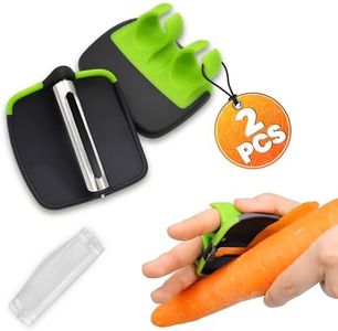 2 Pack Finger Grip Vegetable Peelers for Kitchen - Carrot Peeler, Potatoes Peeler, Palm Peeler - Silicone Veggie Peeler for Kitchen Fruit Peeler Kitchen Peeler - Potato Peeler Hand Peeler
