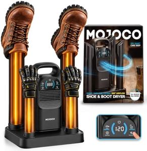 MOJOCO Shoe Dryer - Boot Dryer and Deodorizer for Work Boots and Gloves | 300W Electric Dryer with Touch Screen, 3 Drying Modes with Deodorization, Adjustable 30–720 min Timer, Telescopic Tubes