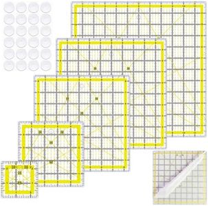 Quilting Rulers(2.5", 5", 8.5", 10",12"),5 Square Ruler Quilting Templates,Quilting Ruler Acrylic Rulers