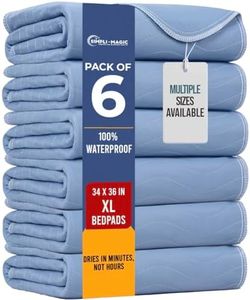 Simpli-Magic Washable Underpads, 34"x36" (Pack of 6) - Heavy Absorbency Reusable Bedwetting Incontinence Pads for Kids,Adults,Elderly,and Pets - Waterproof Protective Pad for Bed,Couch,Sofa,Floor