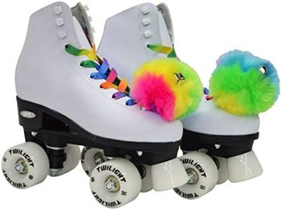 Epic Skates Epic Allure Light-Up Quad Roller Skates, White, Youth 3