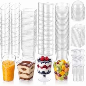 Fracurs 450 Pack 5 oz Dessert Cups with Lids and Spoons, Clear Plastic Yogurt Parfait Cups for Party, Mini Shooter Cups for Pudding Ice Cream Jello Fruit Trifle, Appetizer Cups