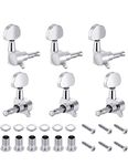 6 Pieces Sliver Dei Casting Machine Heads Knobs Guitar String Tuning Peg (3 for Left + 3 for Right) for ACOUSTIC GUITAR/SEMI Electric/ELECTRIC/