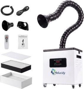 JJ-1001S Solder Fume Extractor, LED Display Control, 200W Laser Fume Extractor, Up to 247 CFM, 3-Stage Filtration with 1 HEPA, 1 Activated Carbon, 12 Pre-Filters for Engraver, Welding and Laser Cutter