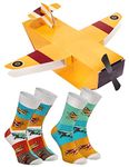 Rainbow Socks – Man Woman Airplane Funny Socks Novelty Gift – 2 Pairs - Size 5.5-9