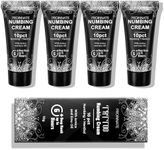 Numbing Cream Painless Tattoo: 10% Max Strength Deep Painless Tattoo Numbing Cream for Piercing, Tattoos, Waxing, Highest Purity Numb Ingredient with Menthol, Emu Oil and Arnica 4 Pcs(4x10g)