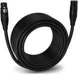 LyxPro Quad Serias - 75 Ft - XLR Male to Female Star Quad Microphone and Audio Cable for High End Quality and Sound Clarity, Extreme Low Noise – Black