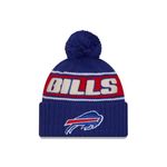 New Era Buffalo Bills NFL 2024 Sideline Sport Knit Blue Bobble Hat